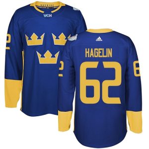 Herren Team Schweden #62 Carl Hagelin Authentic Königsblau Auswärts 2016 World Cup